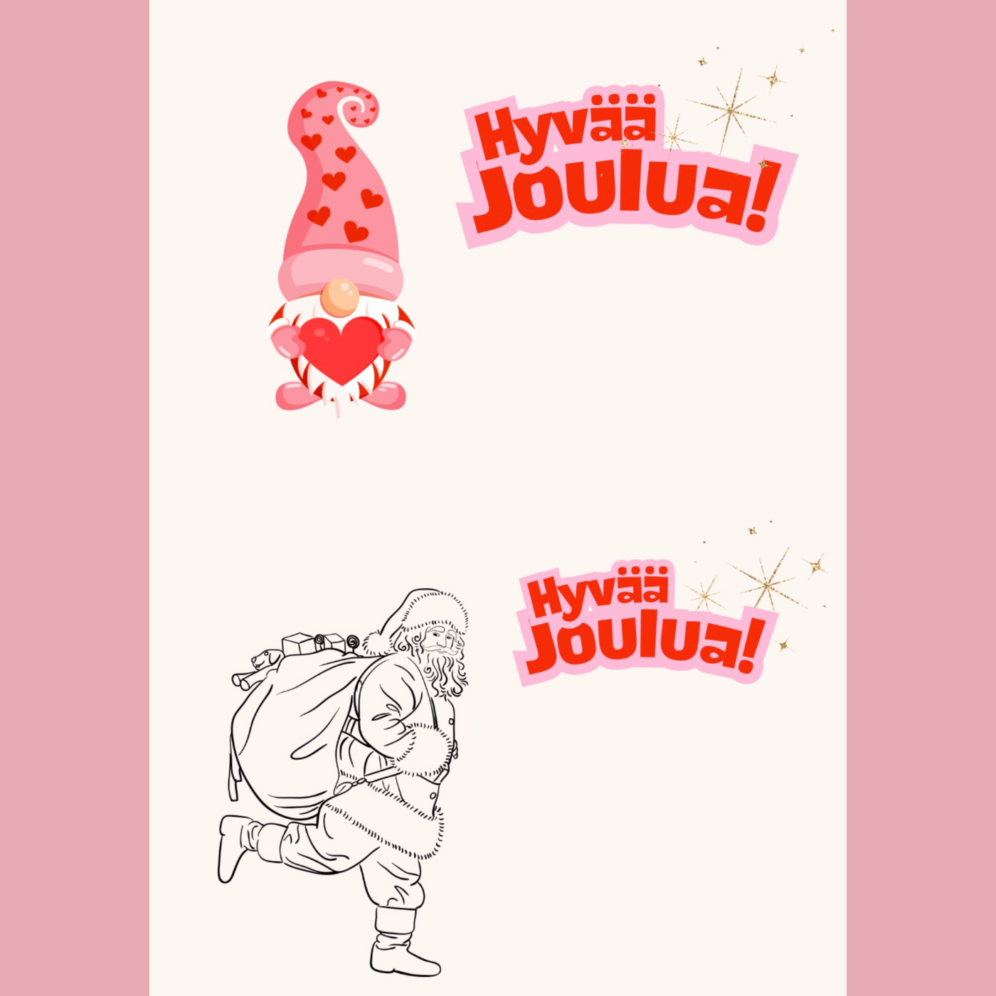 Jouluisia värityskuvia