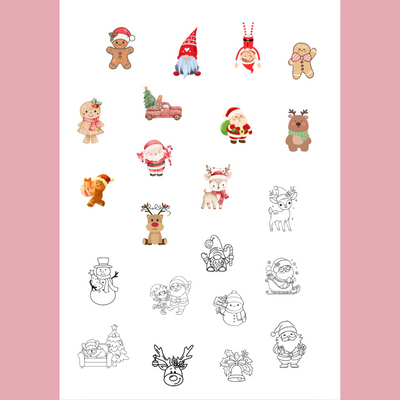 Jouluisia värityskuvia