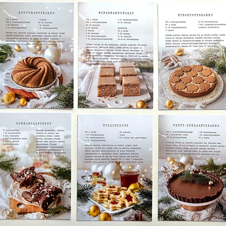 Makeaa-joulunreseptikortit 8 kpl