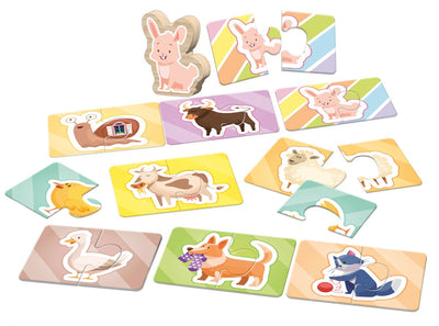 Lär dig mina djurvänner, minnesspel för barn