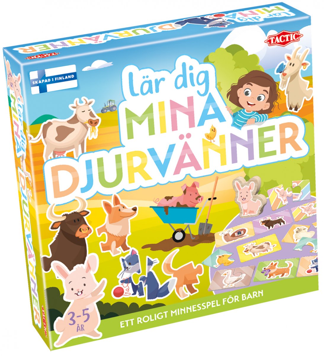 Lär dig mina djurvänner, minnesspel för barn