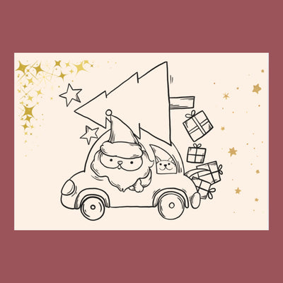 Väritettävät joulukortit